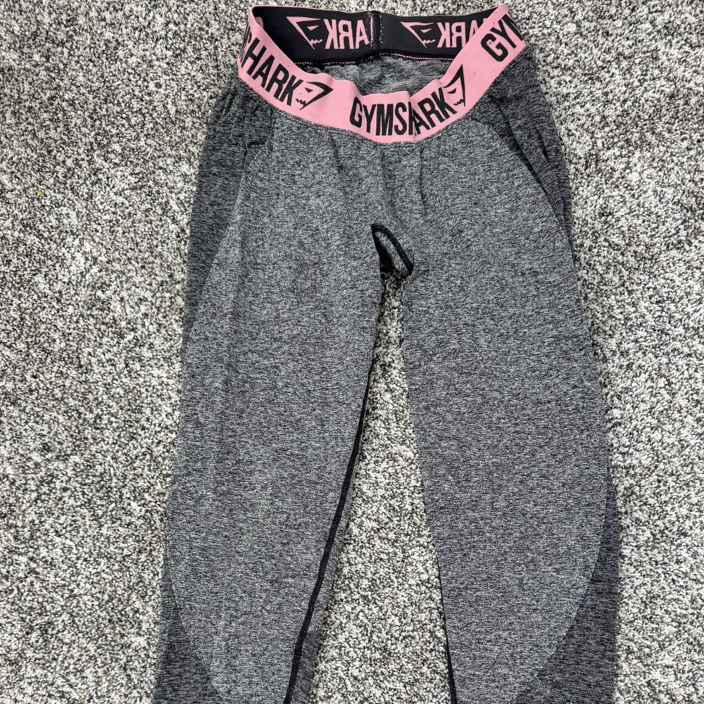 Gymshark Flex Leggings - Charcoal Marl/Peach Pink